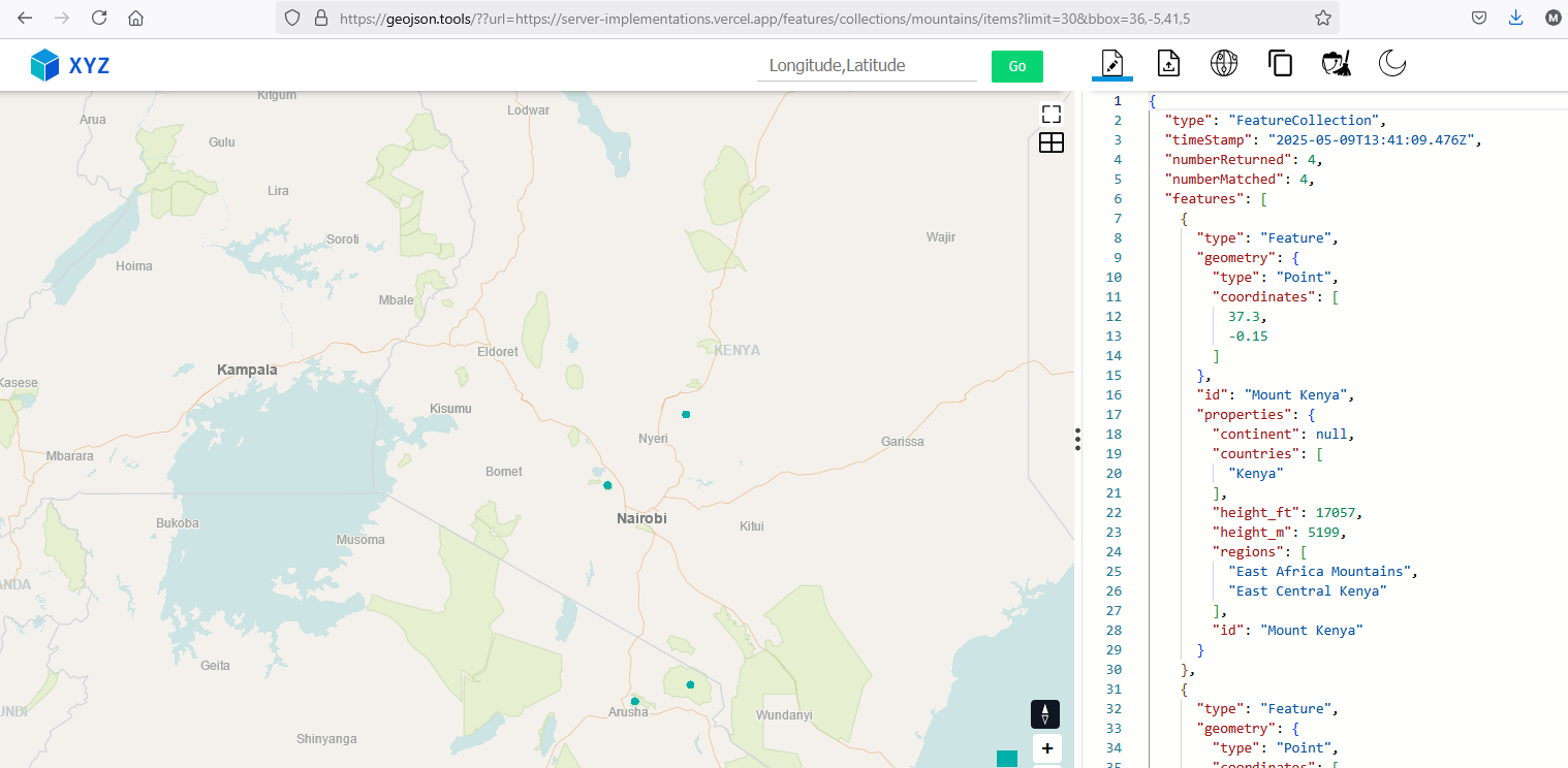 OGC Features API Server Reference Implementation